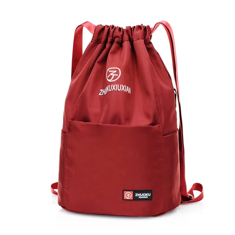 Buckle drawstring sports backpack/height 44CM* thickness 15CM* width 30CM