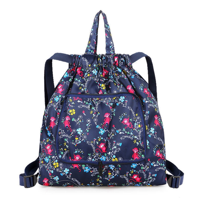 Fashion Folding Bag/Drawstring Pocket Backpack/Versatile Oxford Casual Bag