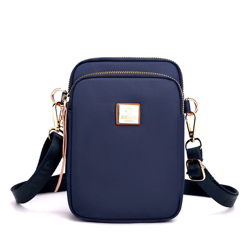 Three-layer shoulder bag//casual light waist bag/nylon versatile messenger bag