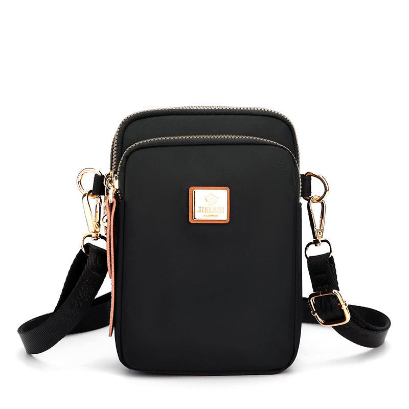 Three-layer shoulder bag//casual light waist bag/nylon versatile messenger bag